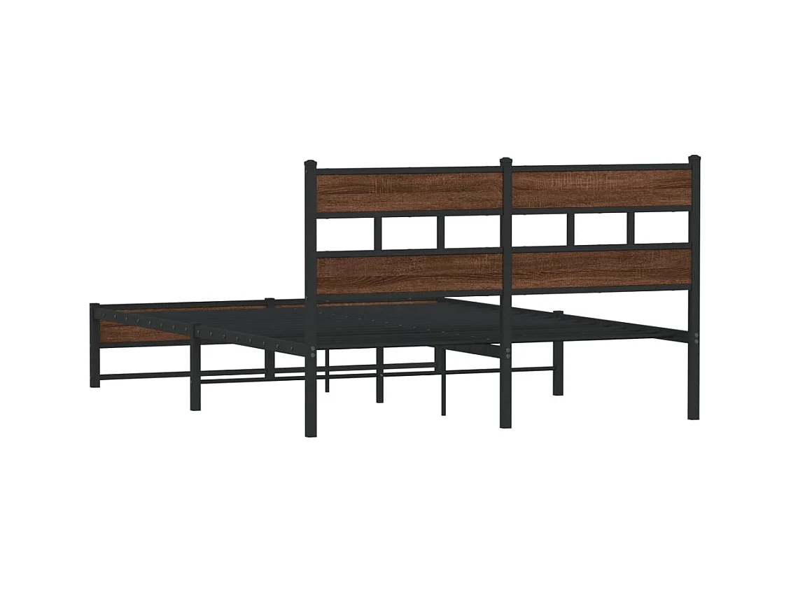 Bedframe zonder matras metaal bruin eikenkleurig 160x200 cm