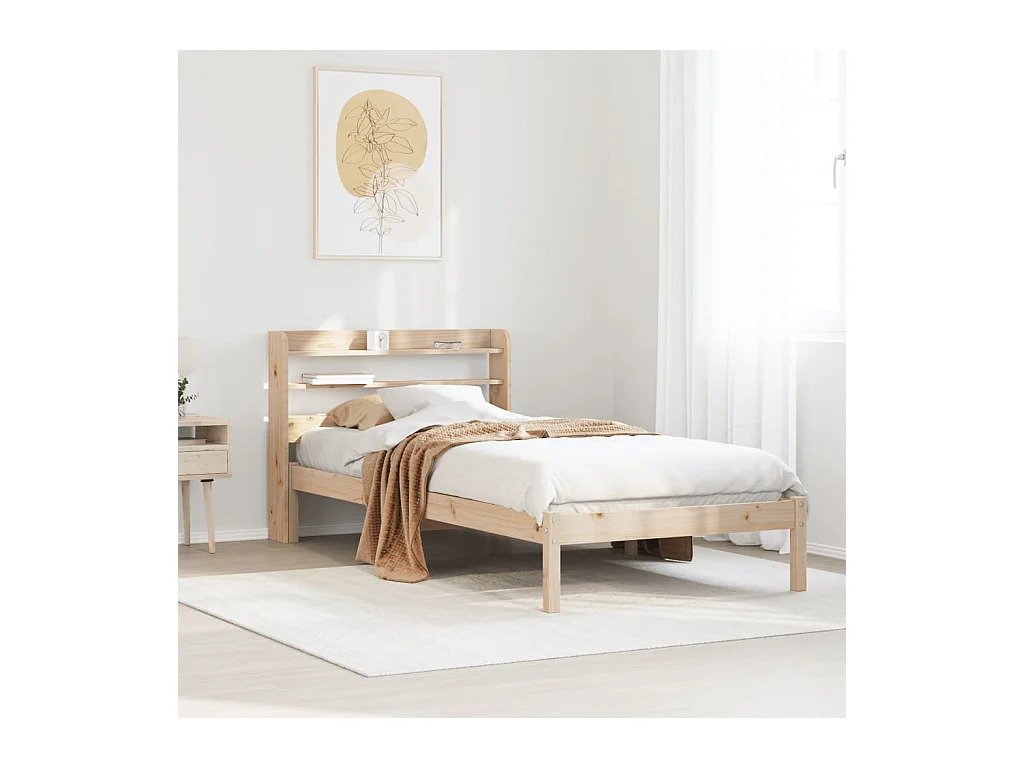 Cadre de lit sans matelas 100x200 cm bois massif de pin