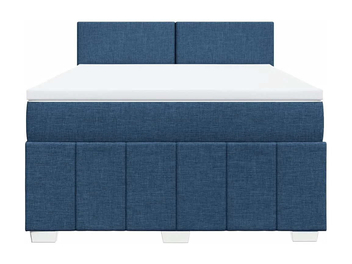 Sommier à lattes de lit avec matelas Bleu 140x200 cm Tissu
