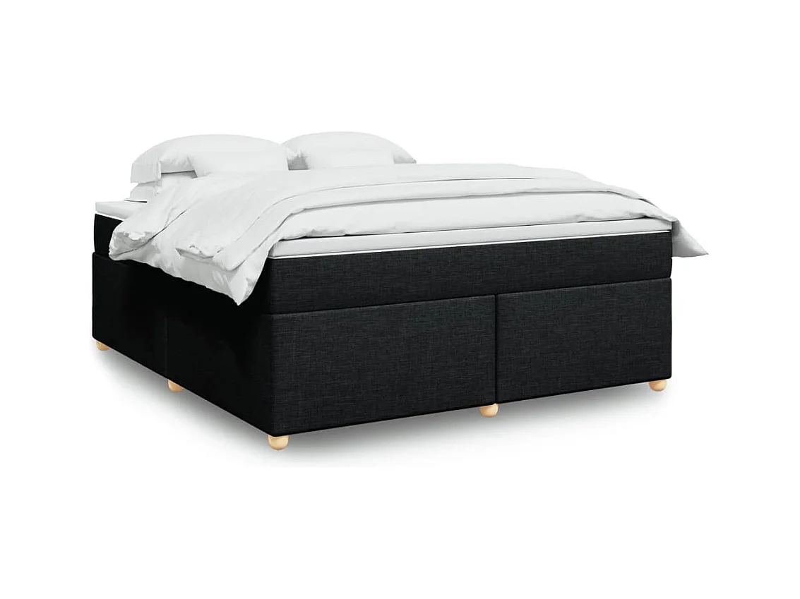 Giroletto a Molle con Materasso Nero 180x200 cm in Tessuto