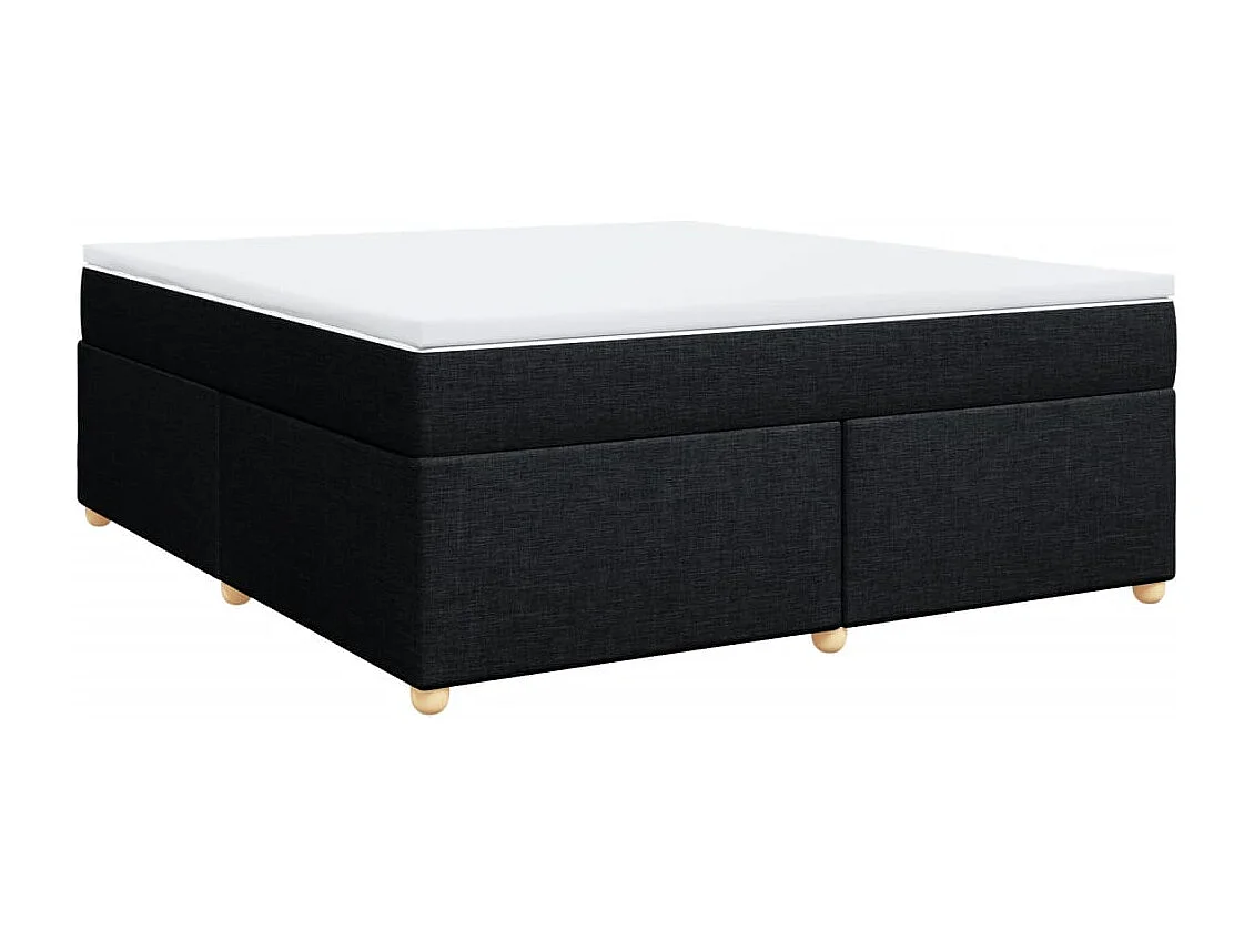 Cama box spring con colchón tela negro 180x200 cm