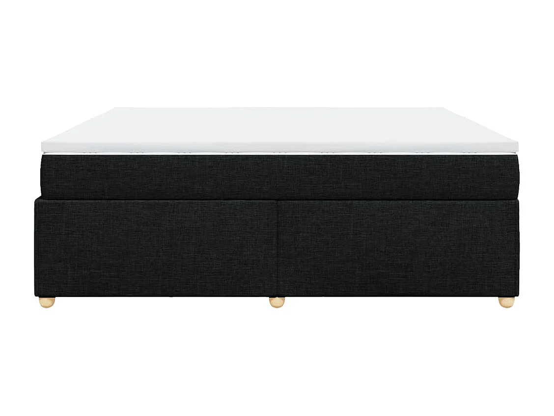Cama box spring con colchón tela negro 180x200 cm