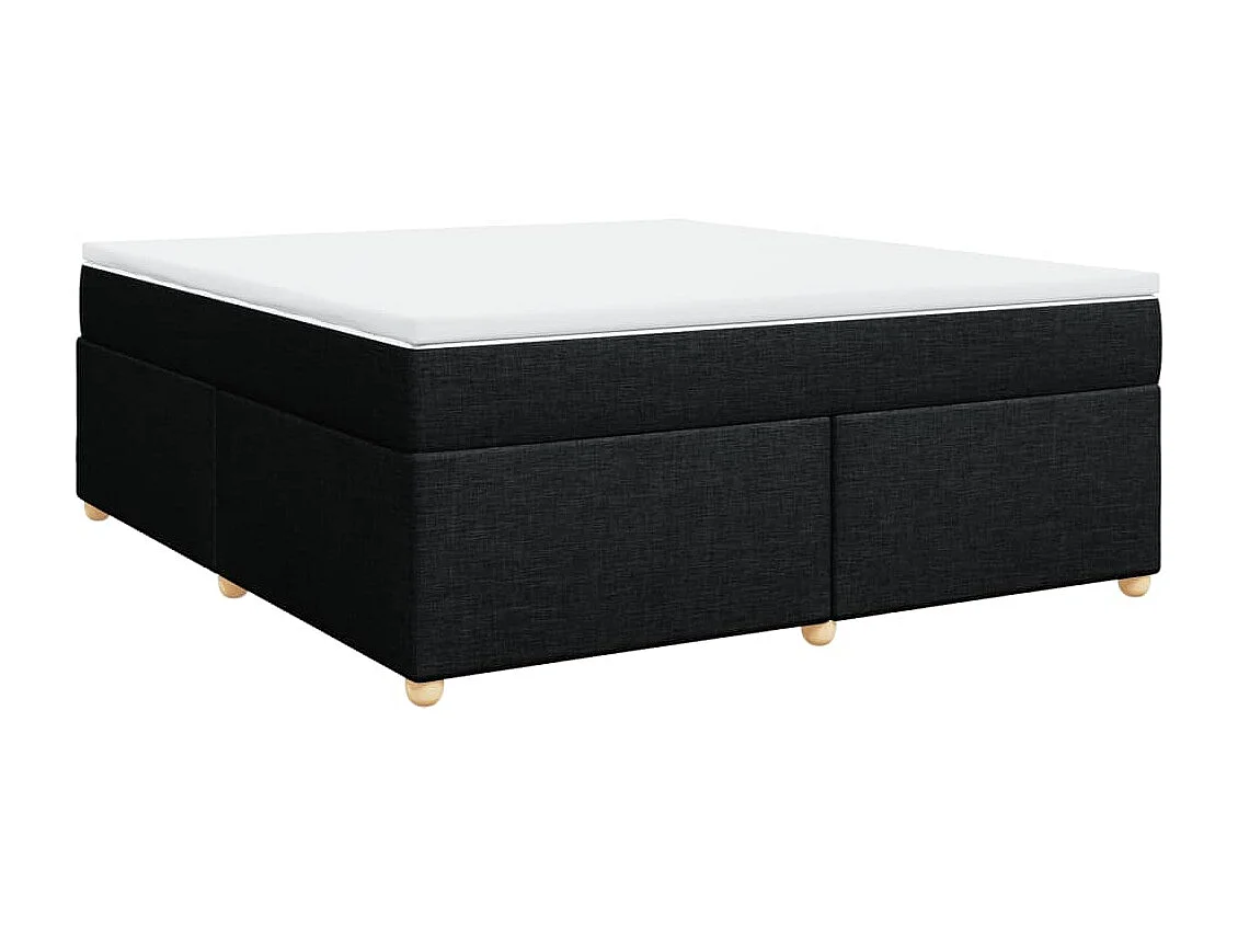 Cama box spring con colchón tela negro 180x200 cm