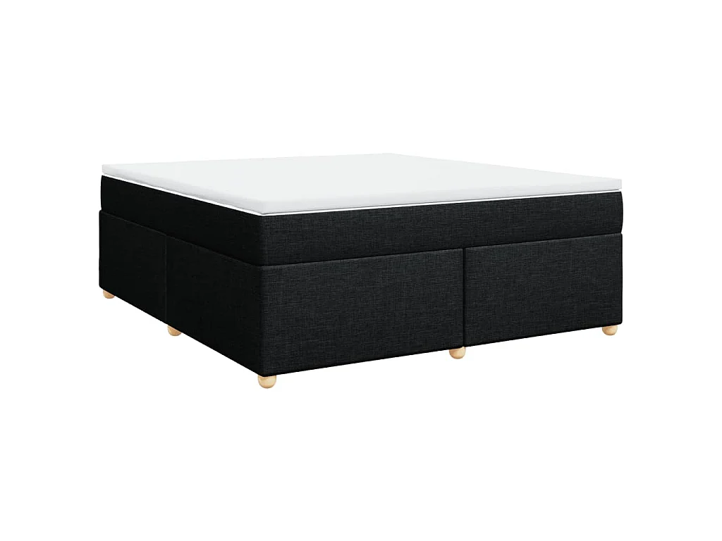 Sommier à lattes de lit avec matelas Noir 180x200 cm Tissu