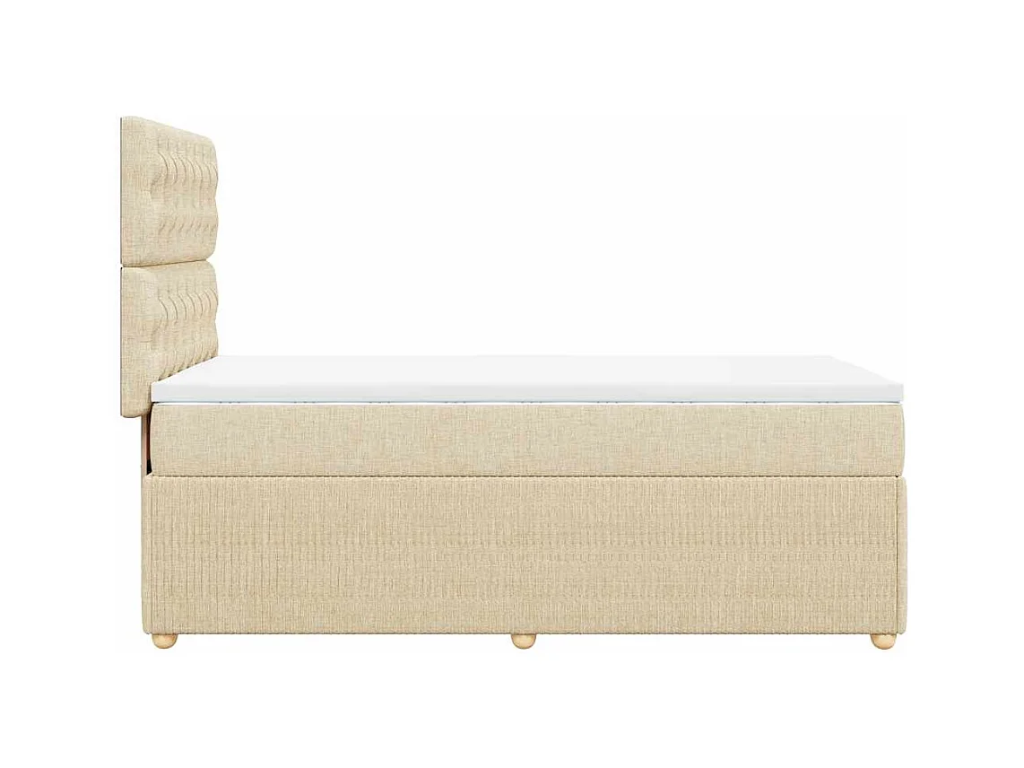 Sommier à lattes de lit avec matelas Crème 90x200 cm Tissu