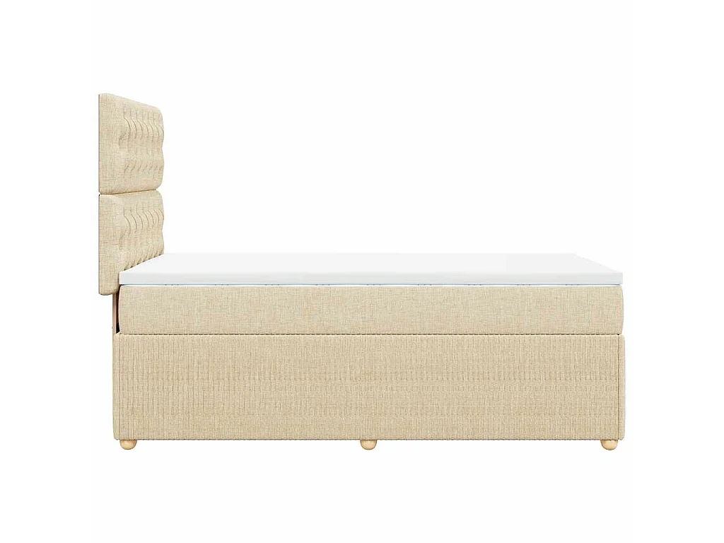 Boxspringbett mit Matratze Creme 90x200 cm Stoff