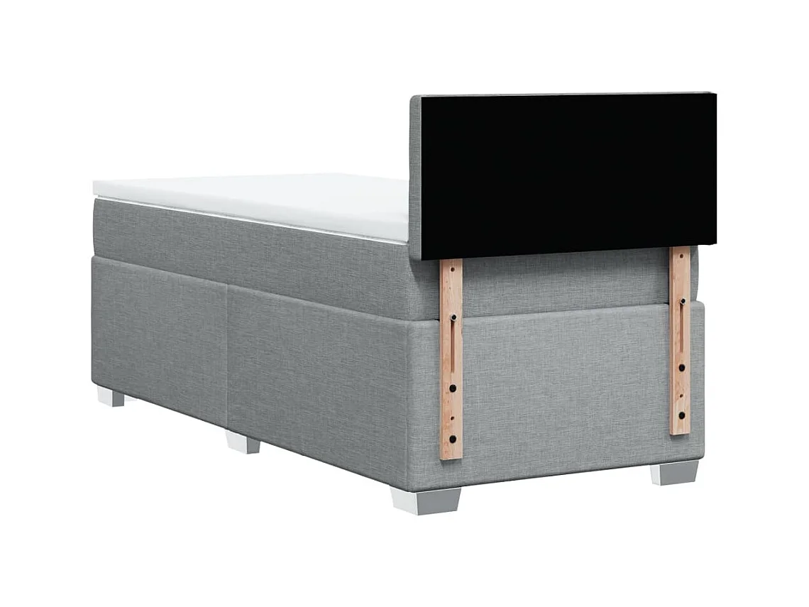 Sommier à lattes de lit et matelas Gris clair 90x190 cm Tissu