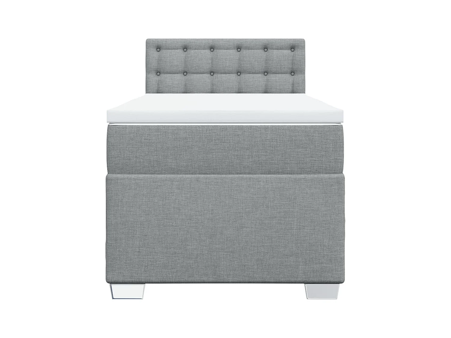 Sommier à lattes de lit et matelas Gris clair 90x190 cm Tissu