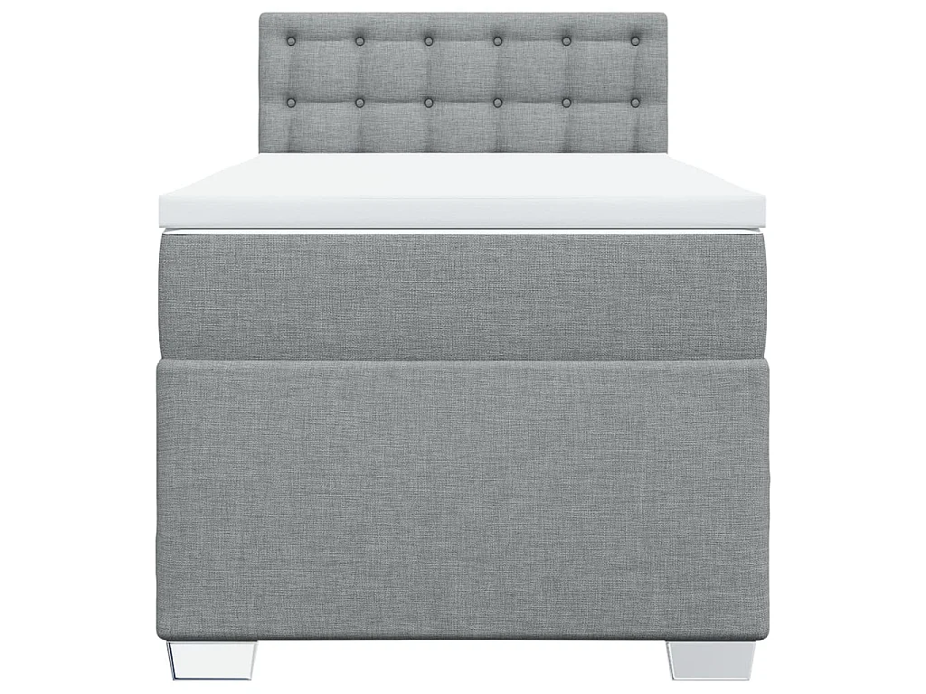 Sommier à lattes de lit et matelas Gris clair 90x190 cm Tissu