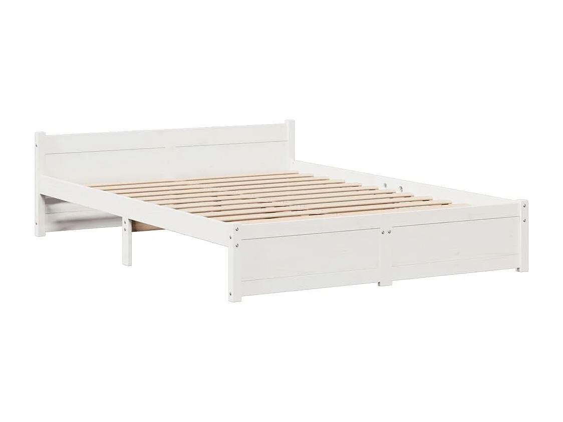 Bedframe met hoofdeinde zonder matras 140x200 cm wit
