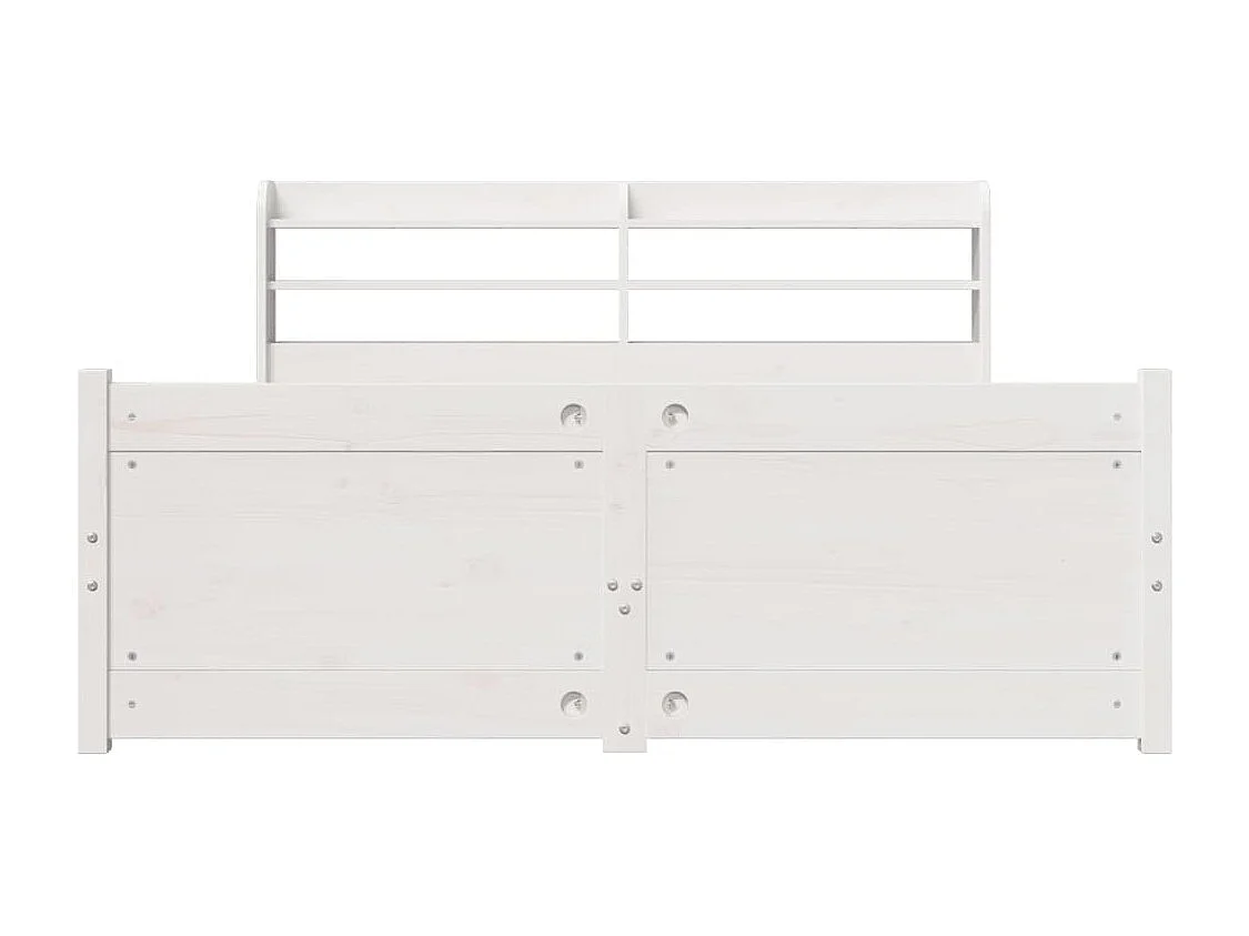 Bedframe met hoofdeinde zonder matras 140x200 cm wit