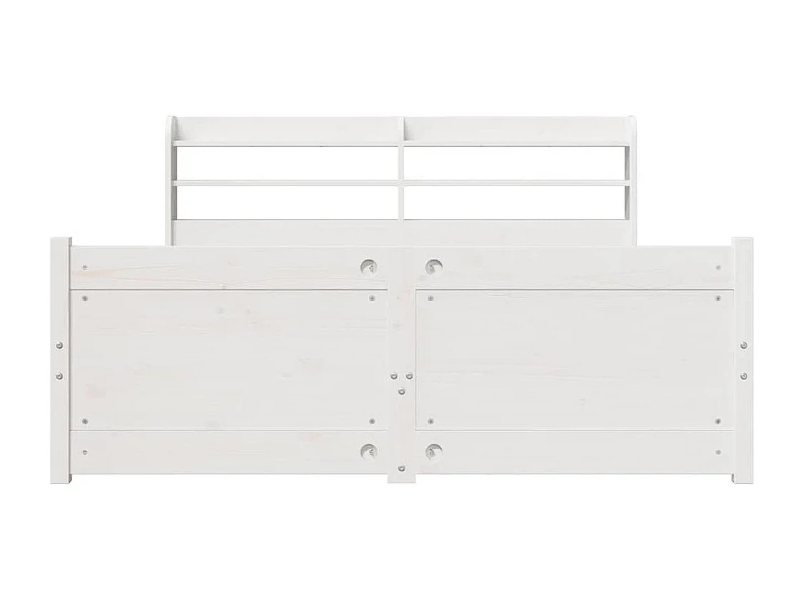 Bedframe met hoofdeinde zonder matras 140x200 cm wit