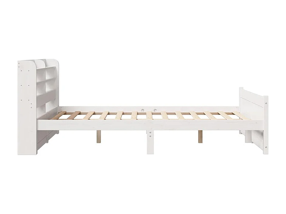 Bedframe met hoofdeinde zonder matras 140x200 cm wit