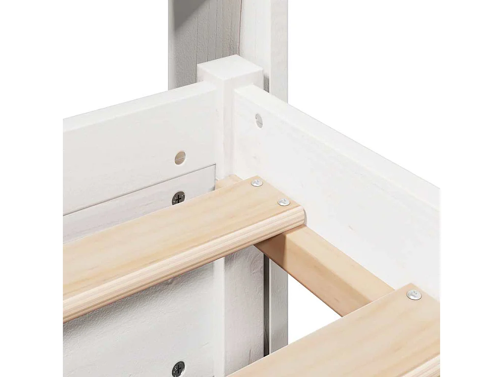 Bedframe met hoofdeinde zonder matras 140x200 cm wit
