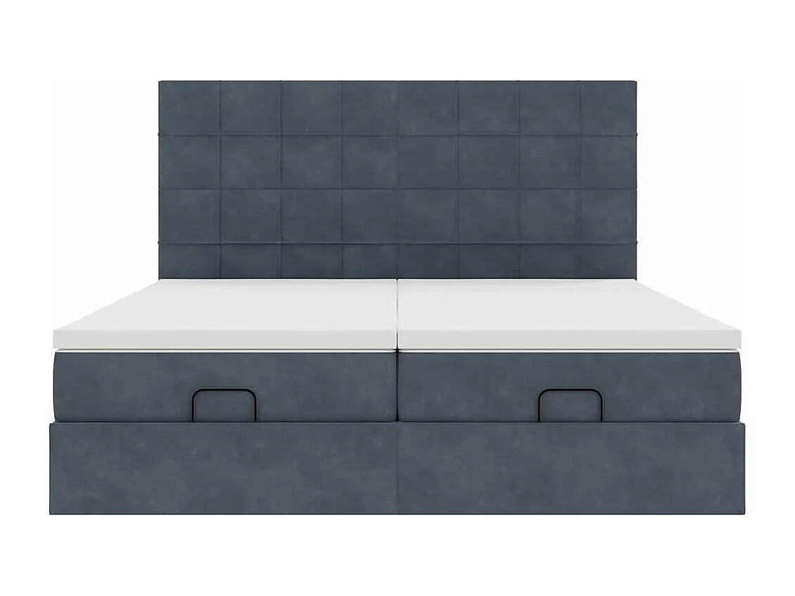 Ottoman bed met matrassen 180x200cm fluweel donkergrijs