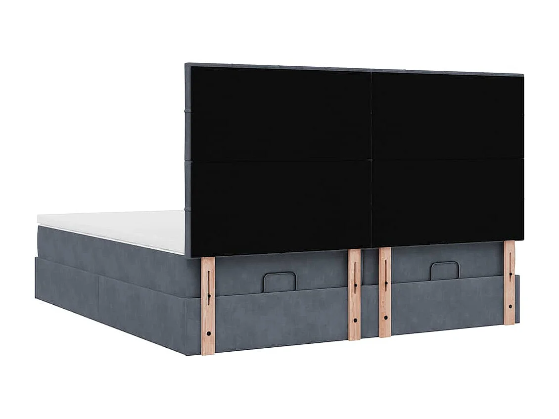 Ottoman bed met matrassen 180x200cm fluweel donkergrijs