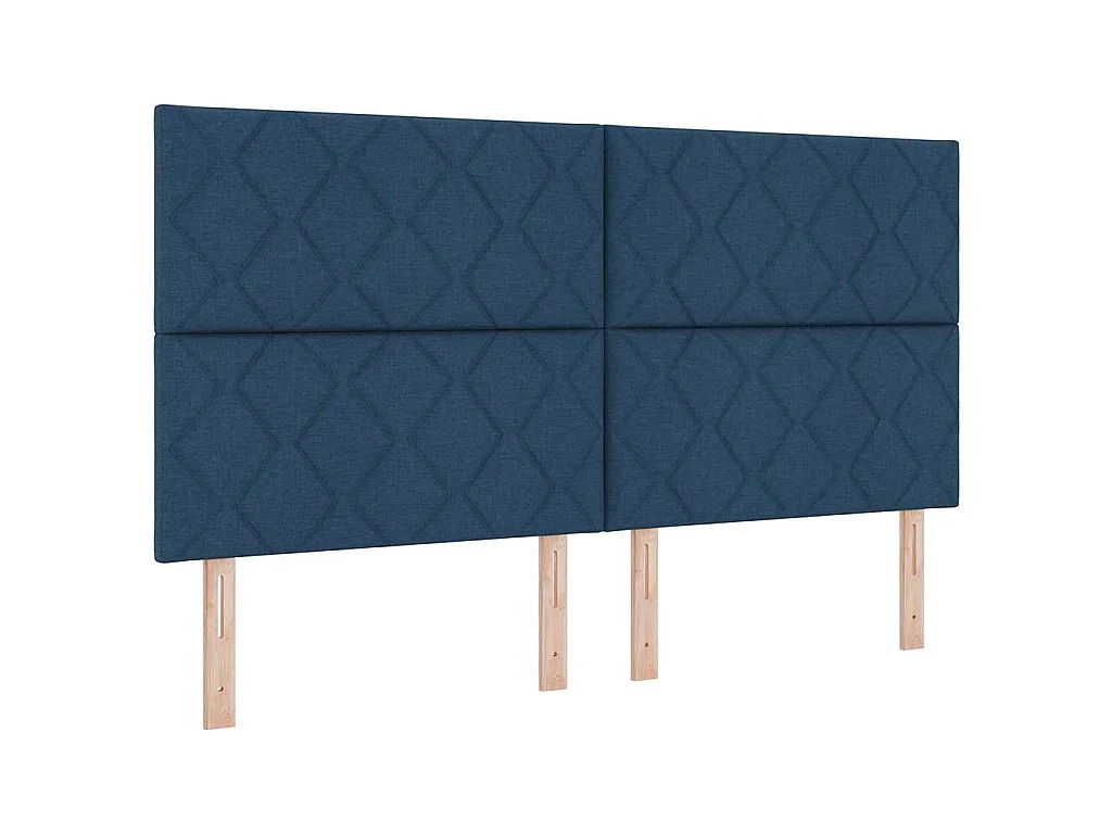 Letto a molle con testiera Blu 180 x 200 cm Tessuto