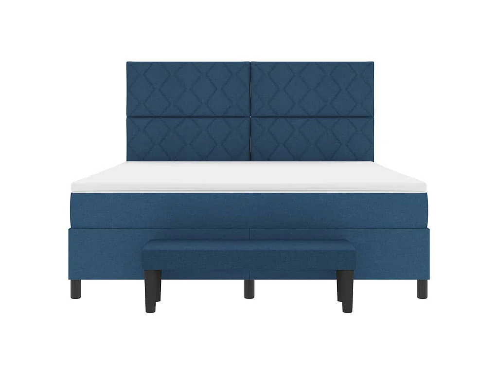 Letto a molle con testiera Blu 180 x 200 cm Tessuto