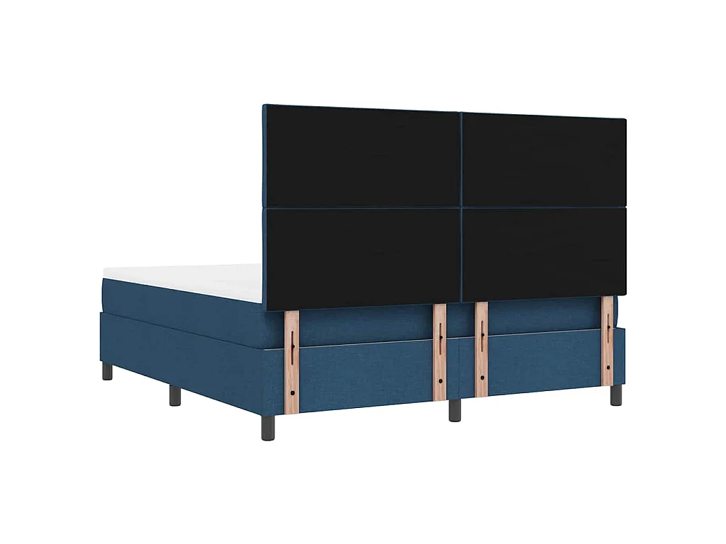 Letto a molle con testiera Blu 180 x 200 cm Tessuto
