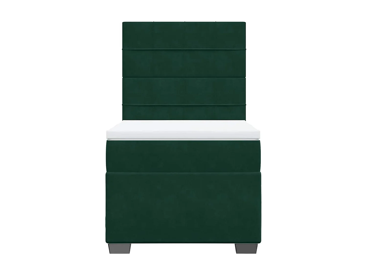 Cama com molas/colchão 100x200 cm veludo verde-escuro