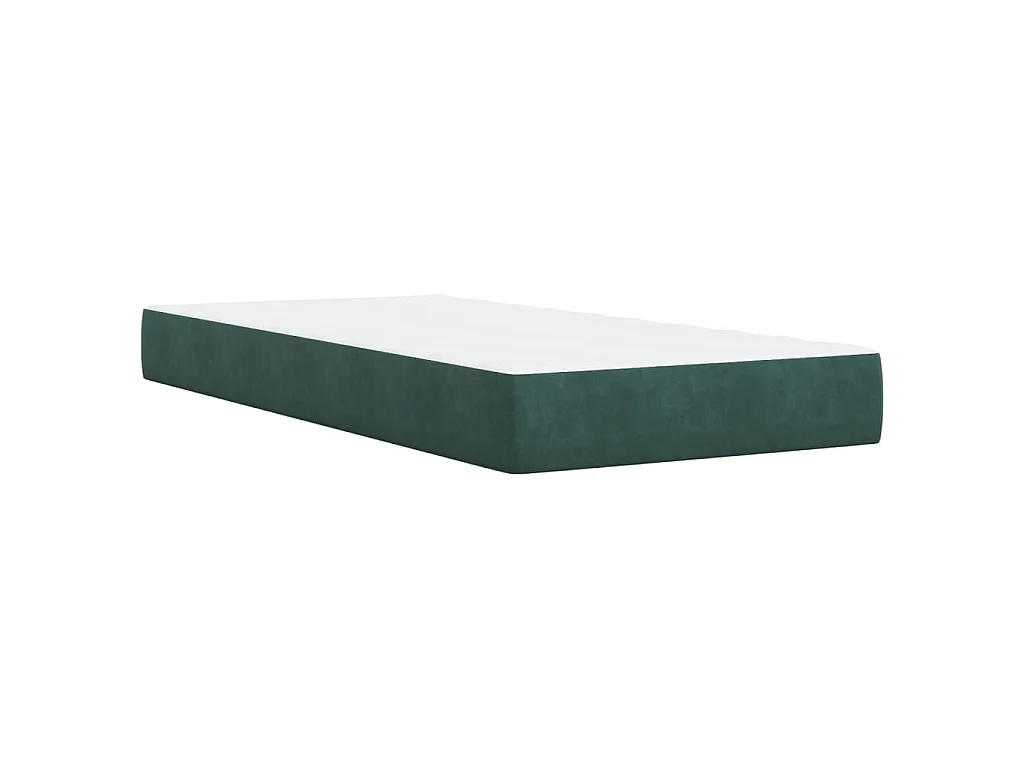 Cama box spring con colchón terciopelo verde oscuro 100x200 cm