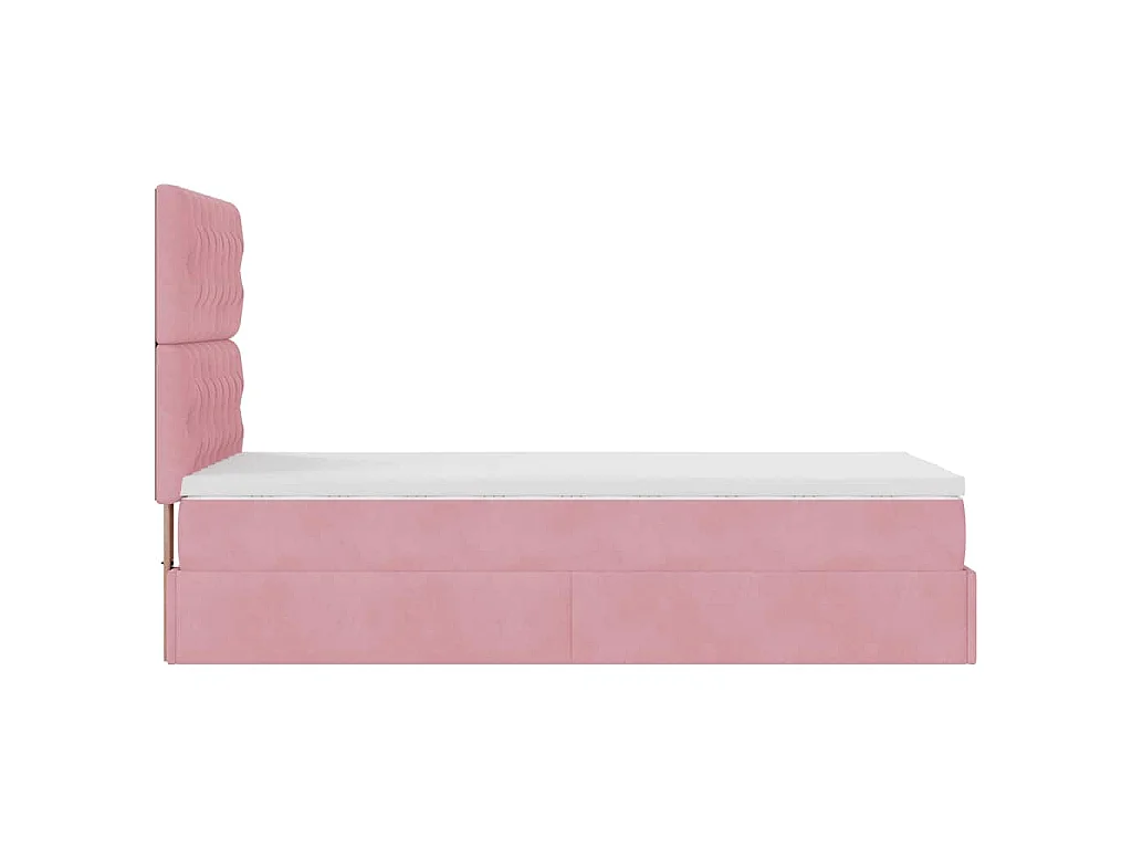 Ottoman-Bett mit Matratzen Rosa 90x200 cm Samt