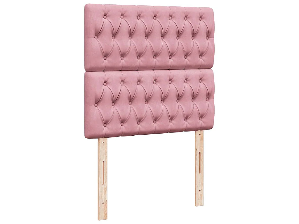 Ottoman-Bett mit Matratzen Rosa 90x200 cm Samt