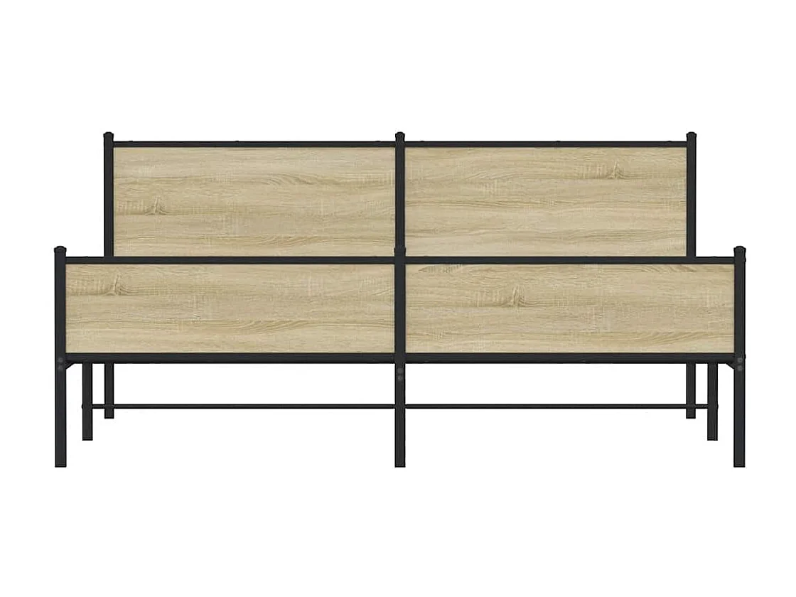 Cadre de lit en métal sans matelas chêne sonoma 160x200 cm