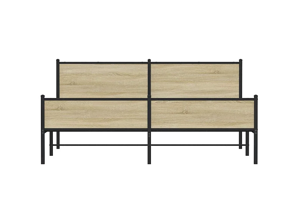 Cadre de lit en métal sans matelas chêne sonoma 160x200 cm