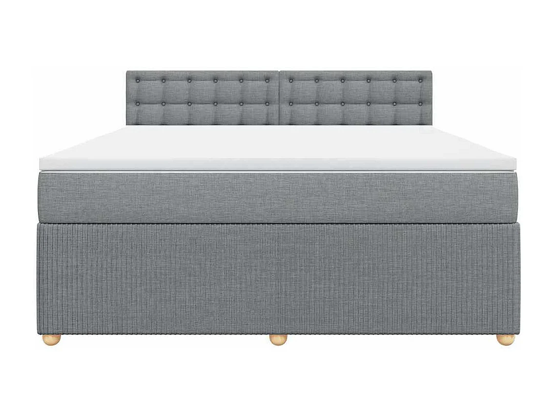 Sommier à lattes de lit avec matelas Gris clair 180x200cm Tissu