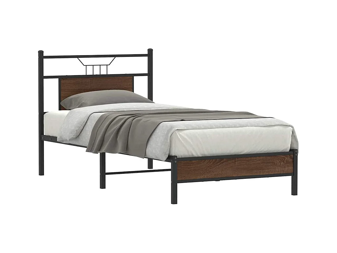 Cadre de lit sans matelas chêne marron 90x200cm bois ingénierie
