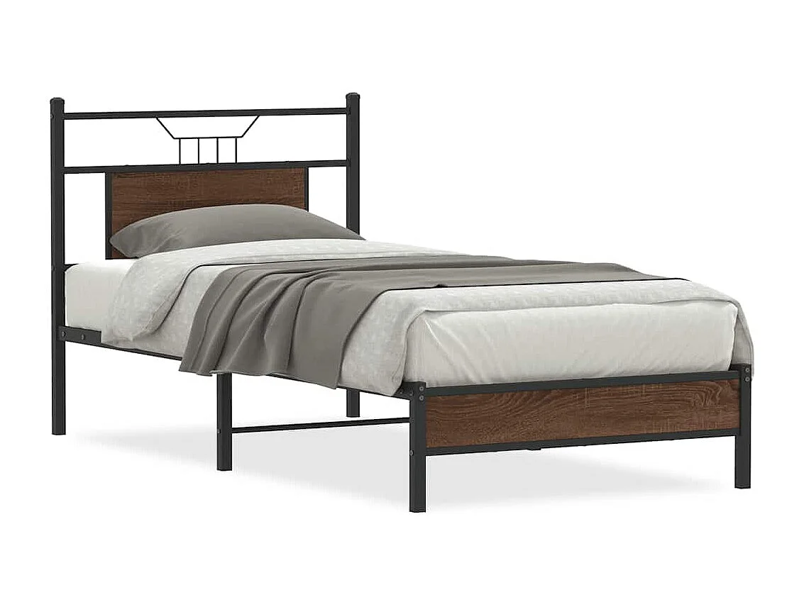 Cadre de lit sans matelas chêne marron 90x200cm bois ingénierie
