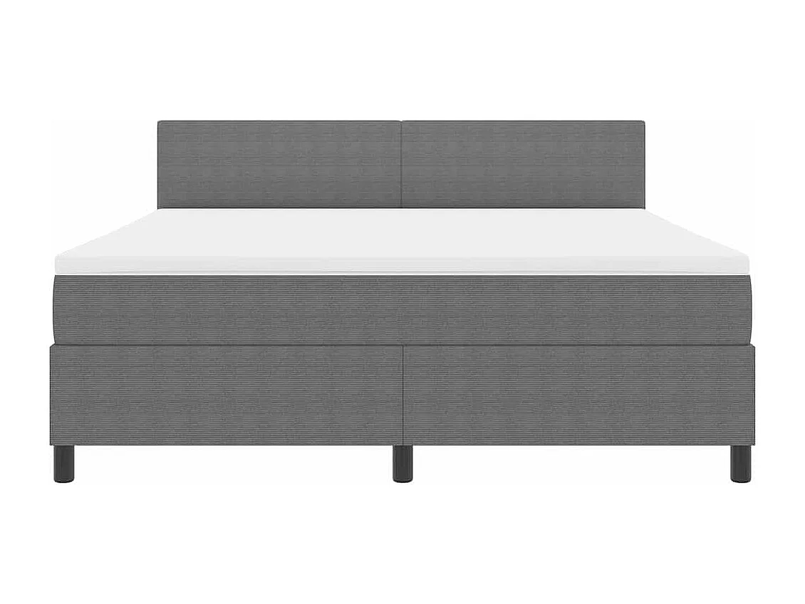 Boxspringbett Hellgrau und Weiß 180 x 200 cm Cordstoff