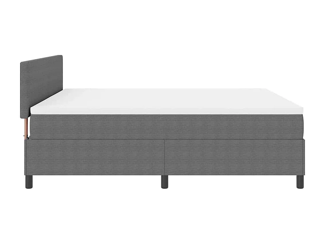 Boxspringbett Hellgrau und Weiß 180 x 200 cm Cordstoff