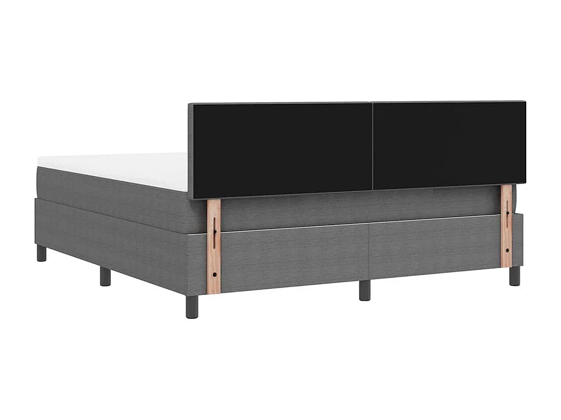 Boxspringbett Hellgrau und Weiß 180 x 200 cm Cordstoff