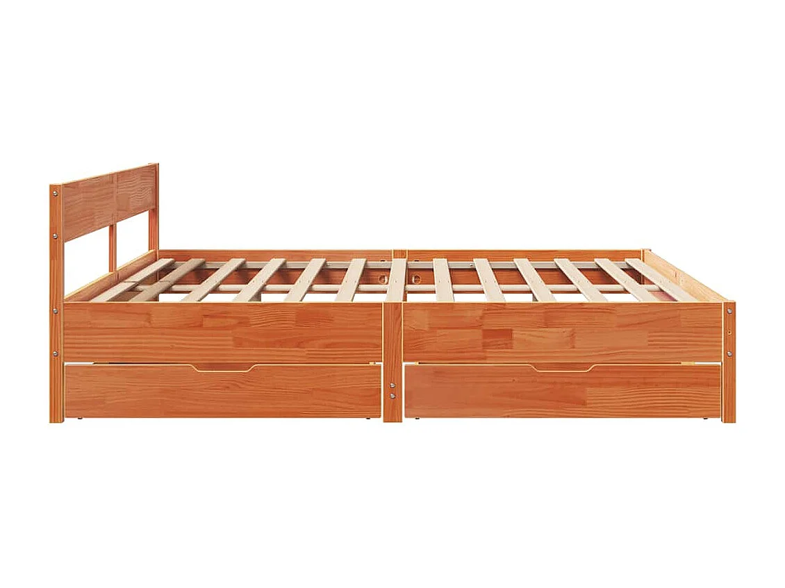 Letto senza Materasso Marrone Cera 180x200 cm in Legno di Pino