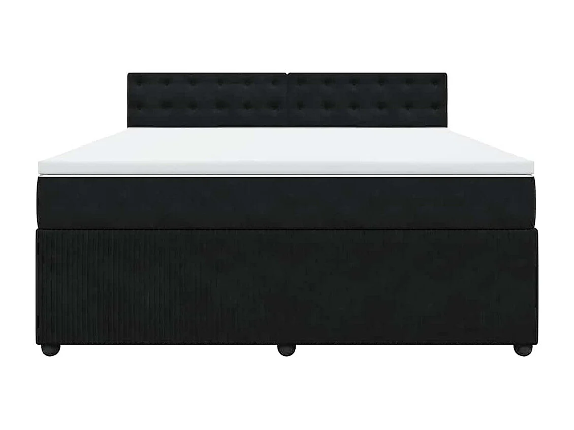 Boxspringbett mit Matratze Schwarz 180x200 cm Samt