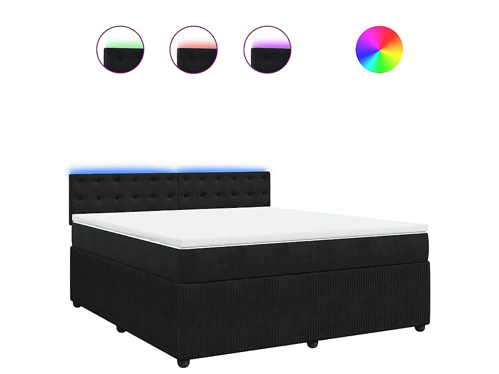 Boxspring met matras fluweel zwart 180x200 cm