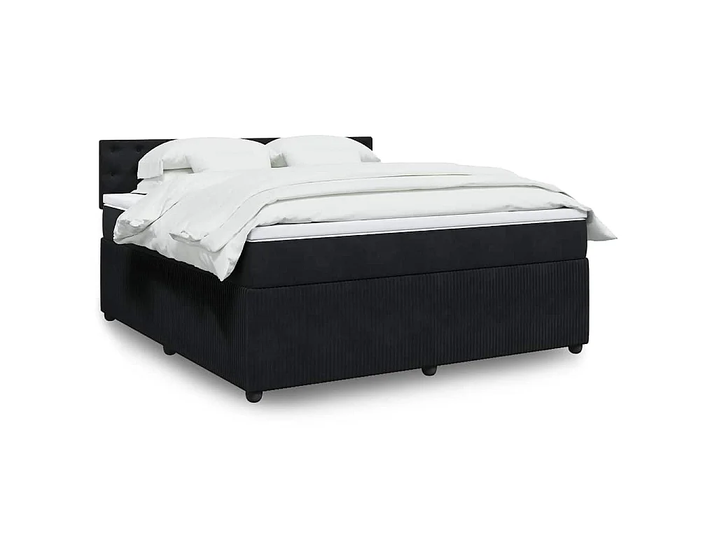 Boxspring met matras fluweel zwart 180x200 cm