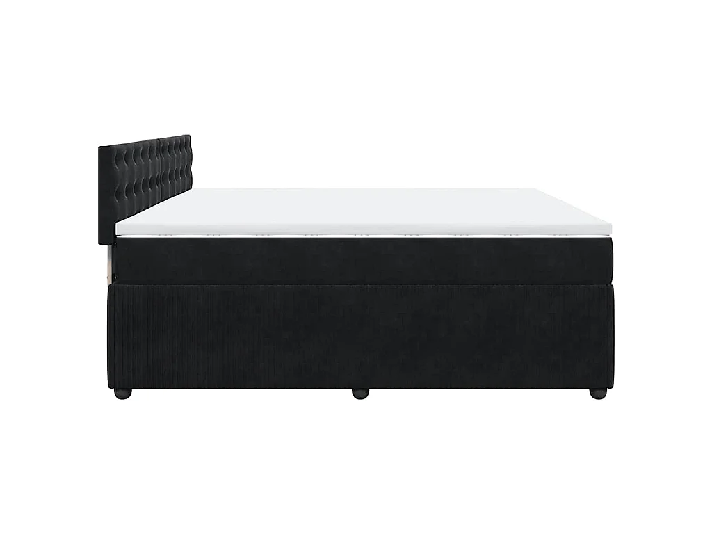 Boxspring met matras fluweel zwart 180x200 cm