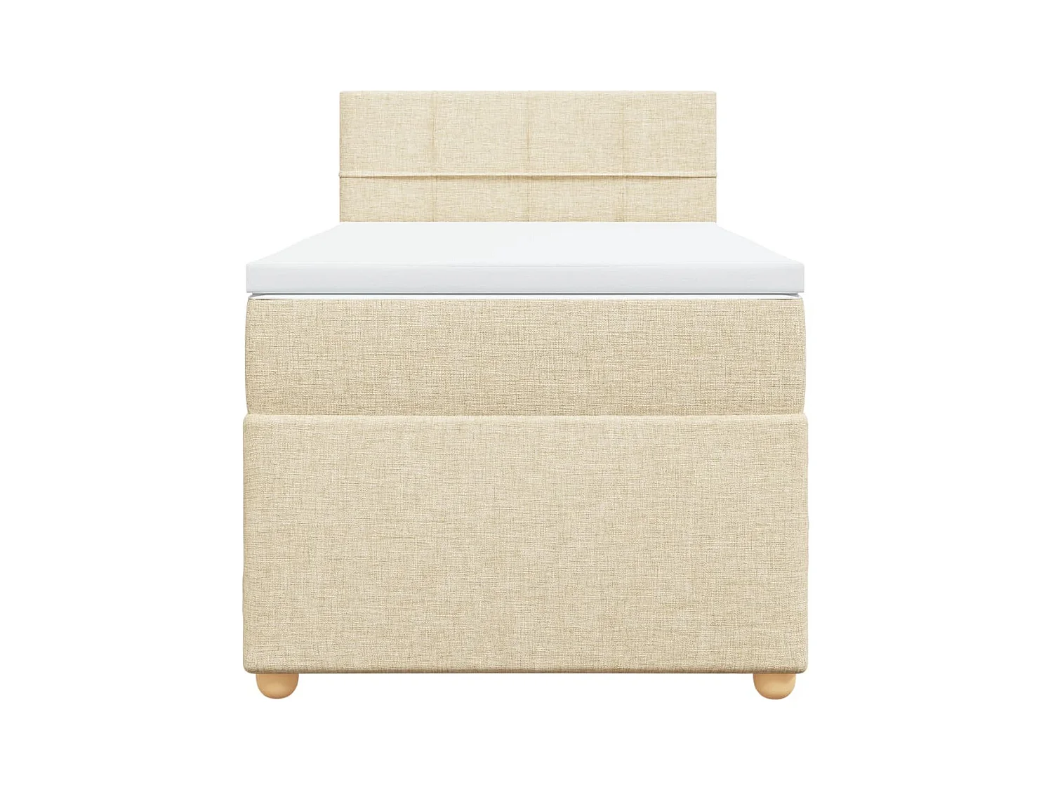 Sommier à lattes de lit avec matelas Crème 100x200 cm Tissu