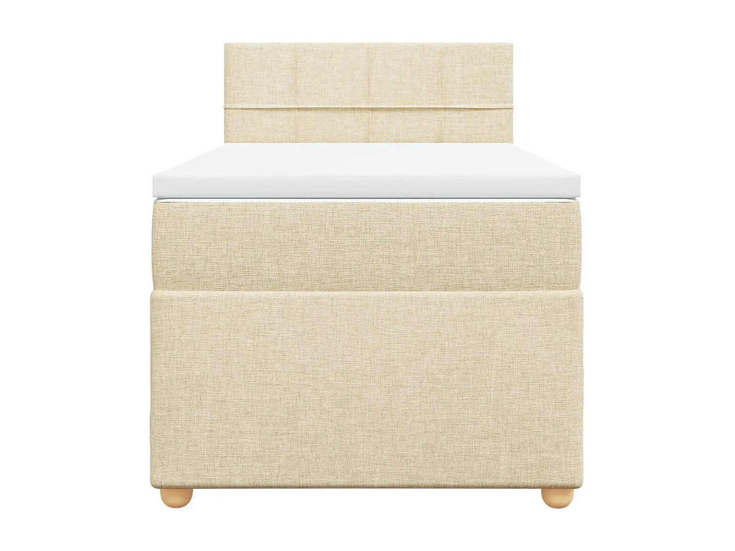 Sommier à lattes de lit avec matelas Crème 100x200 cm Tissu