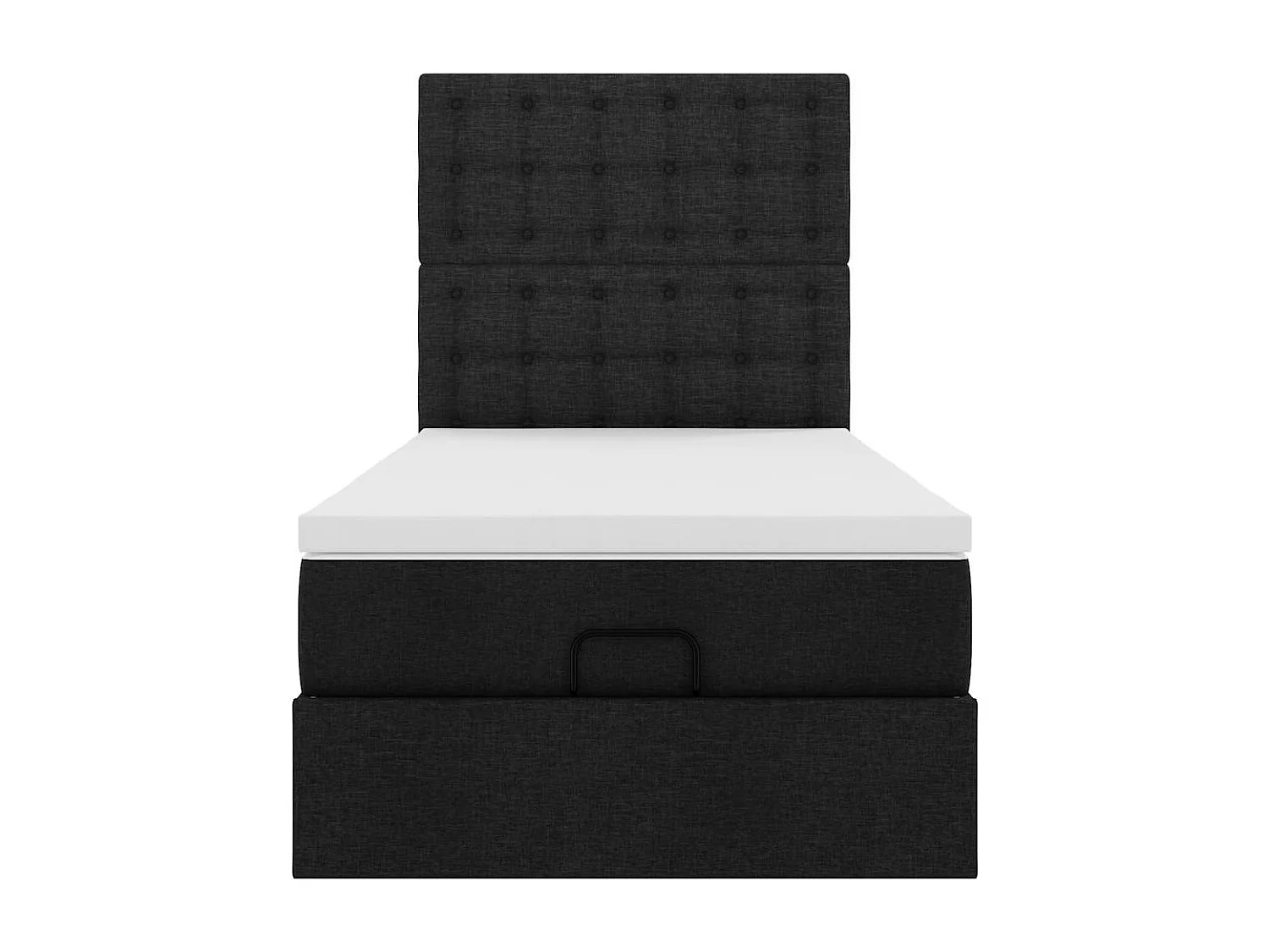 Ottoman-Bett mit Matratze Schwarz 100x200 cm Stoff