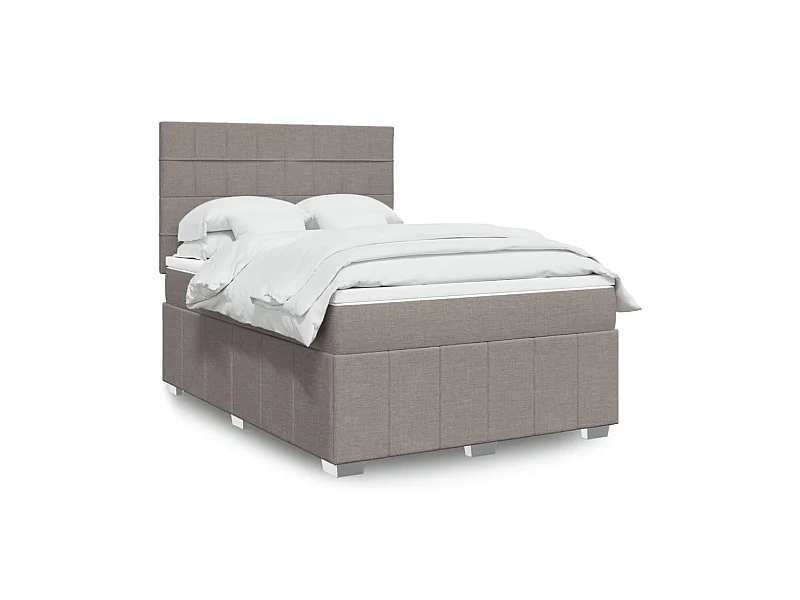 Boxspringbett mit Matratze Taupe 160x200 cm Stoff