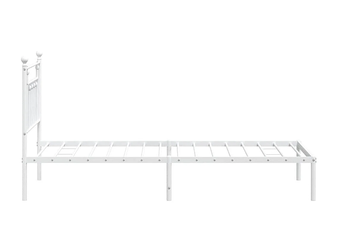Bettgestell mit Kopfteil Metall Weiß 90x200 cm