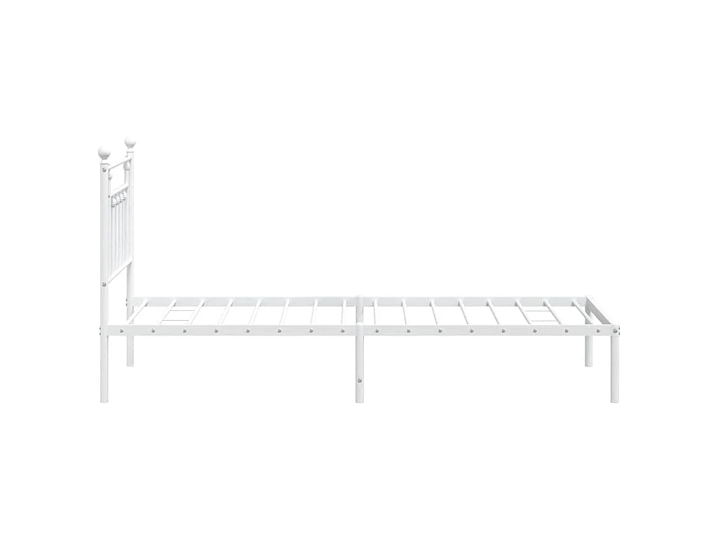 Giroletto con Testiera Metallo Bianco 90x200 cm