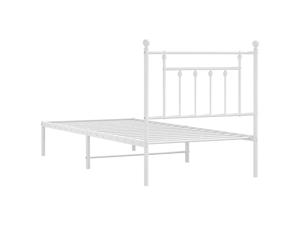Giroletto con Testiera Metallo Bianco 90x200 cm