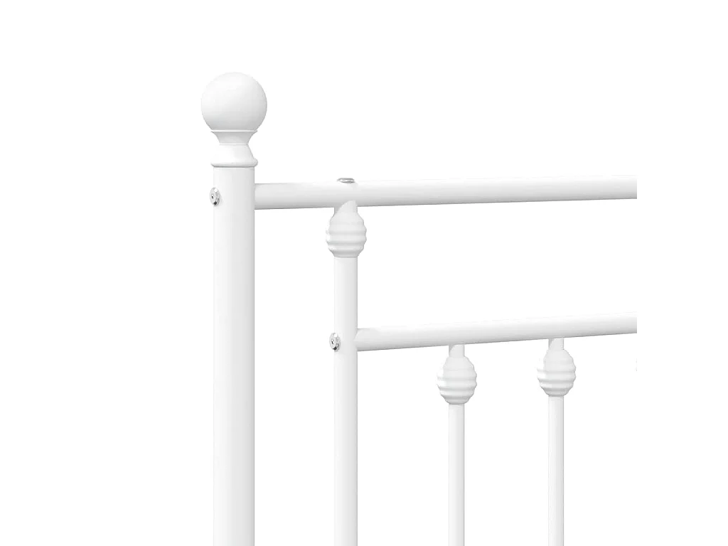Giroletto con Testiera Metallo Bianco 90x200 cm