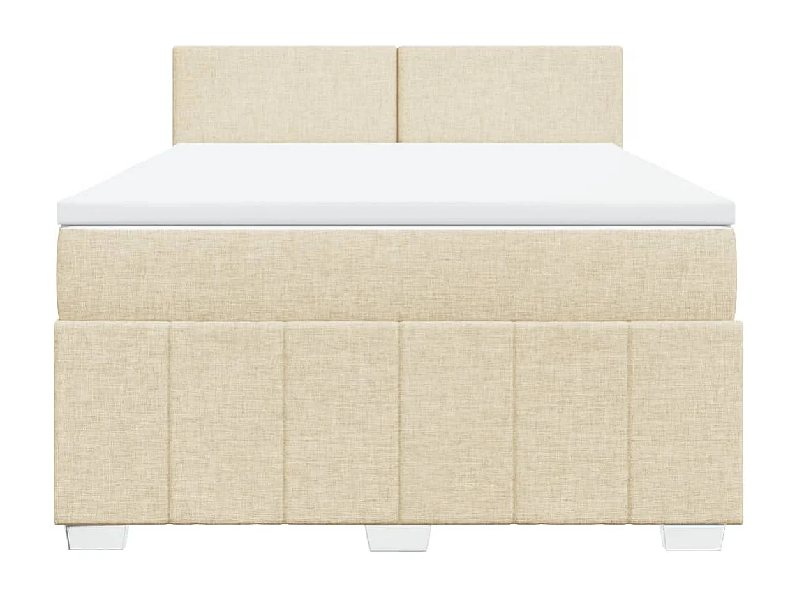 Giroletto a Molle con Materasso Crema 140x200 cm in Tessuto