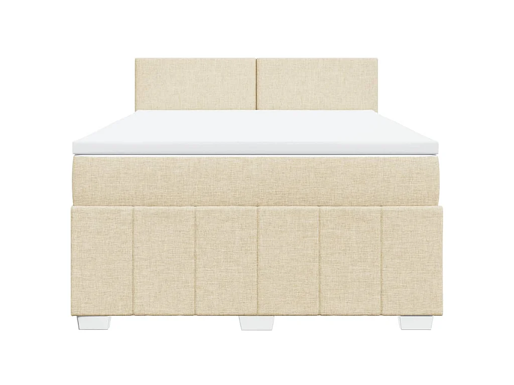 Giroletto a Molle con Materasso Crema 140x200 cm in Tessuto